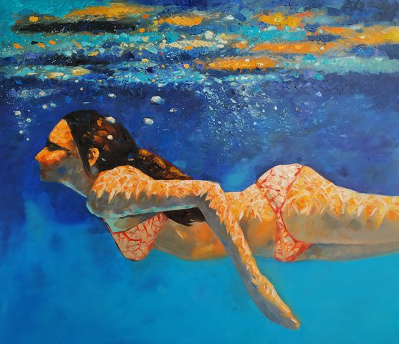 Clear water  70x80cm ,oil/canvas, ready to hang