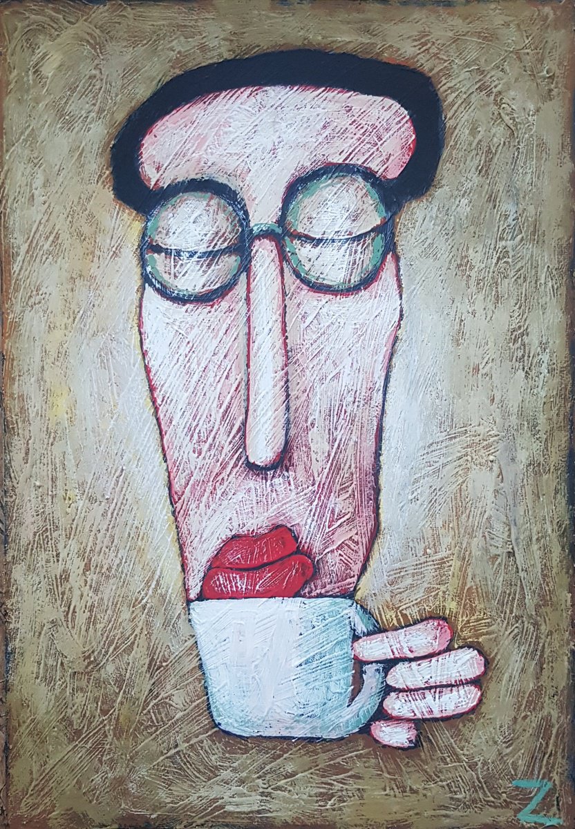 Naive Landscape Acrylic Painting By Zhana Viel, 12 X 17", Bitter Tea V, Original Artwork