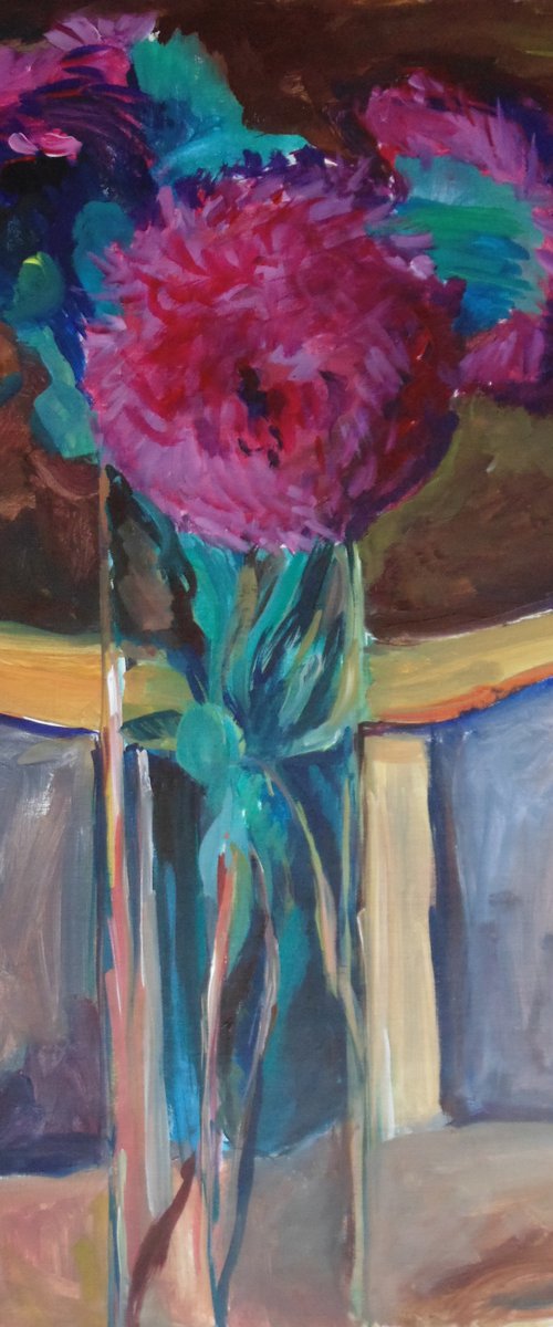 Bouquet of hyacinths. Acrylic on paper. 62X46,5 cm. by Alexander Shvyrkov