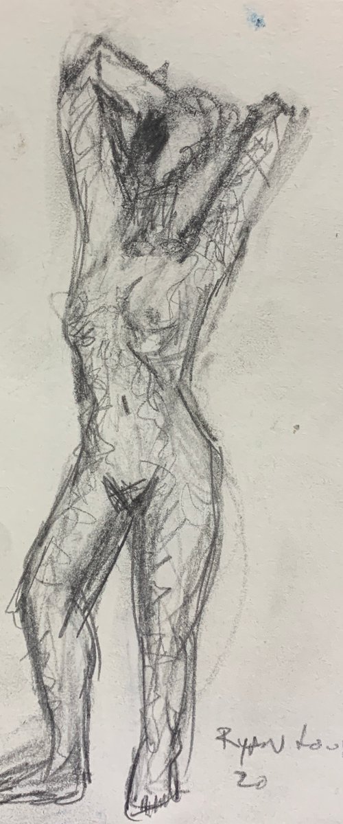 Nude Study Drawing 1 by Ryan  Louder