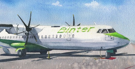 Airplane ATR-72 Binter canarias