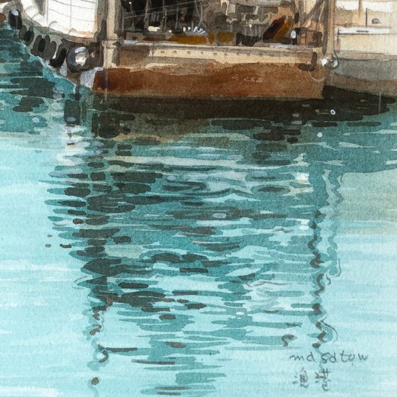 Fishing Port - 30x40cm Watercolor