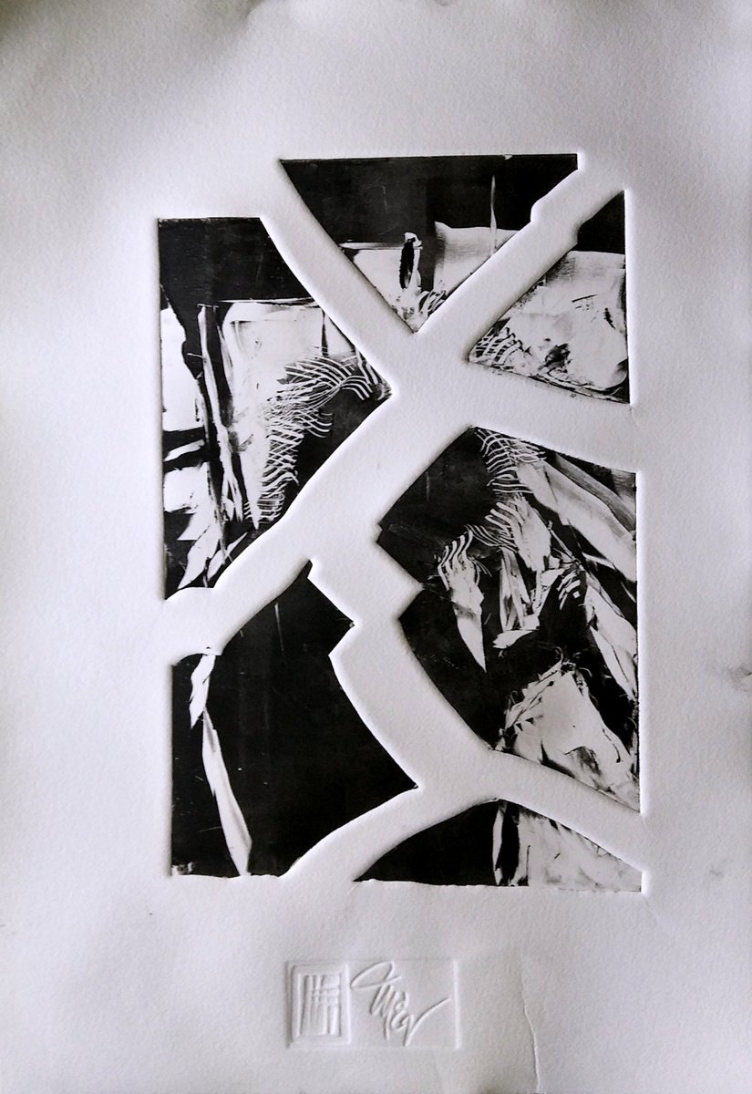 Expressive Print , Doorway Man Approaches By Michael E. Voss, 15 X 22, Artwork For Sale On Artfinder