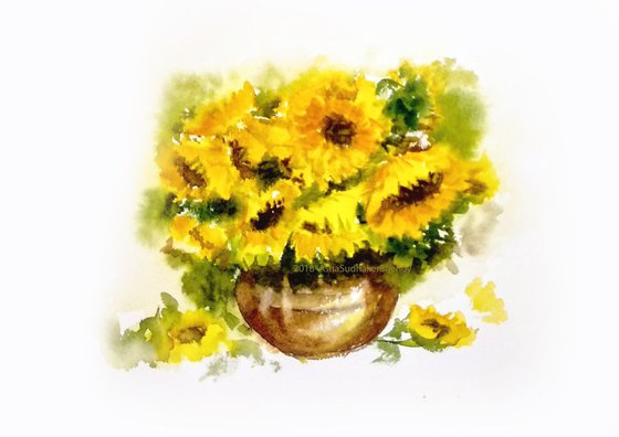 Vase of Sunflowers 1