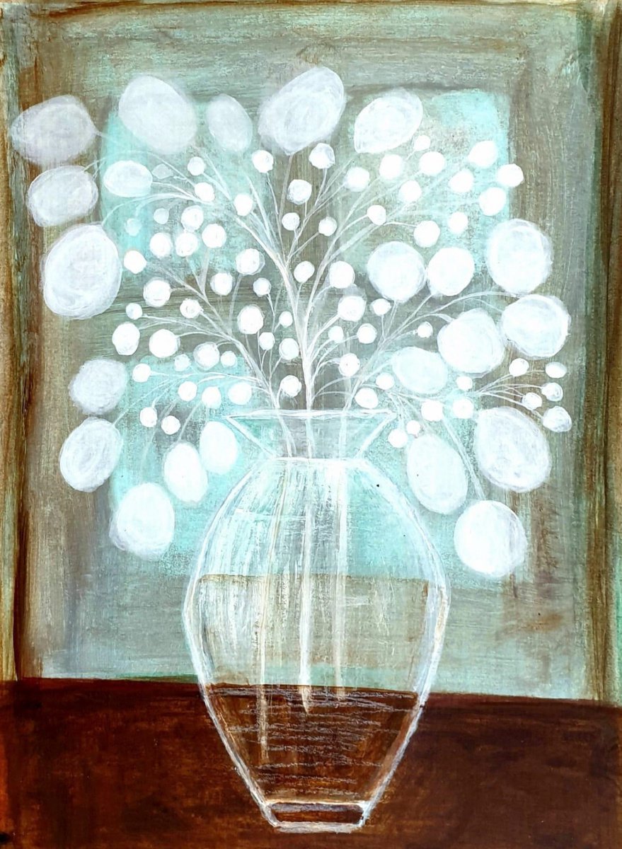 Impressionistic Botanical Acrylic Painting By Shabs Beigh, 15 X 18", Passion, Original Artwork