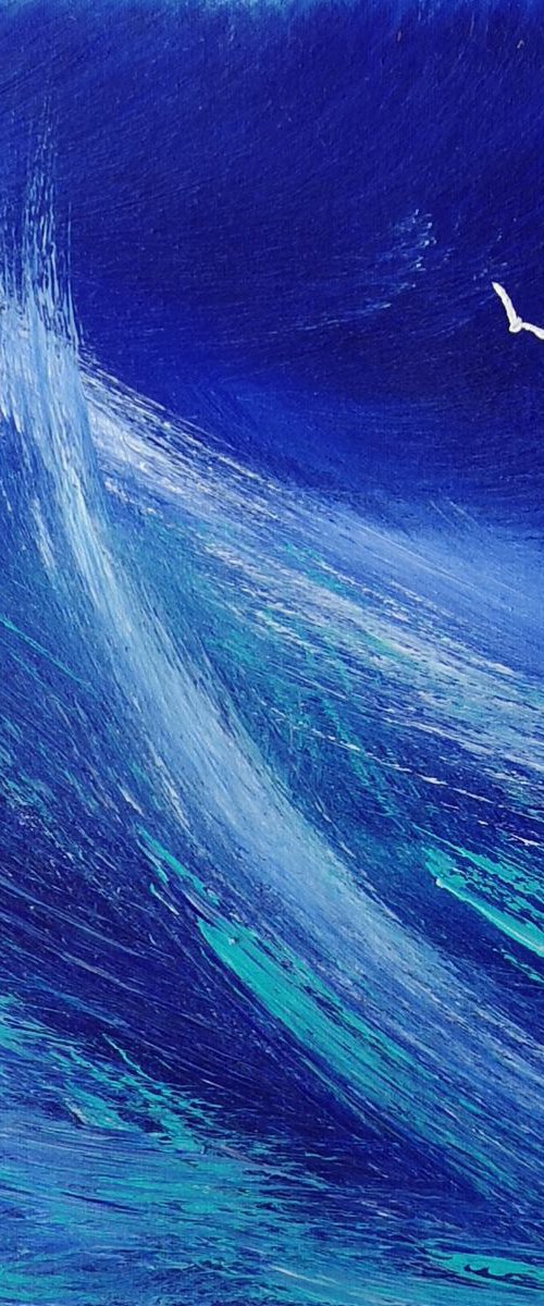 Seascape Blue 4, coast, seascape, blue, small, gorgeous by Mel Graham