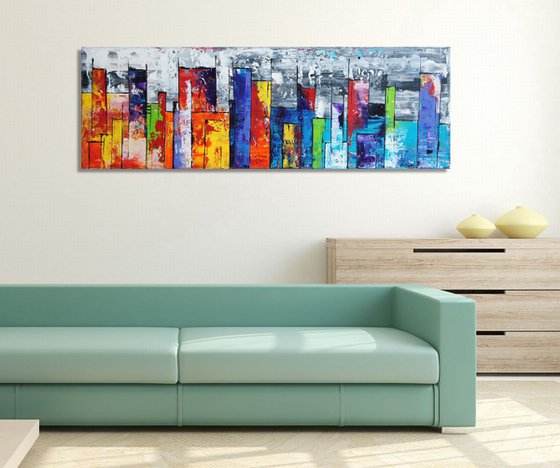 Rainbow City (120 x 40 cm) (48 x 16 inches)