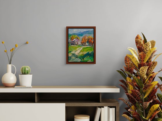 Autumn Road to the Cottage