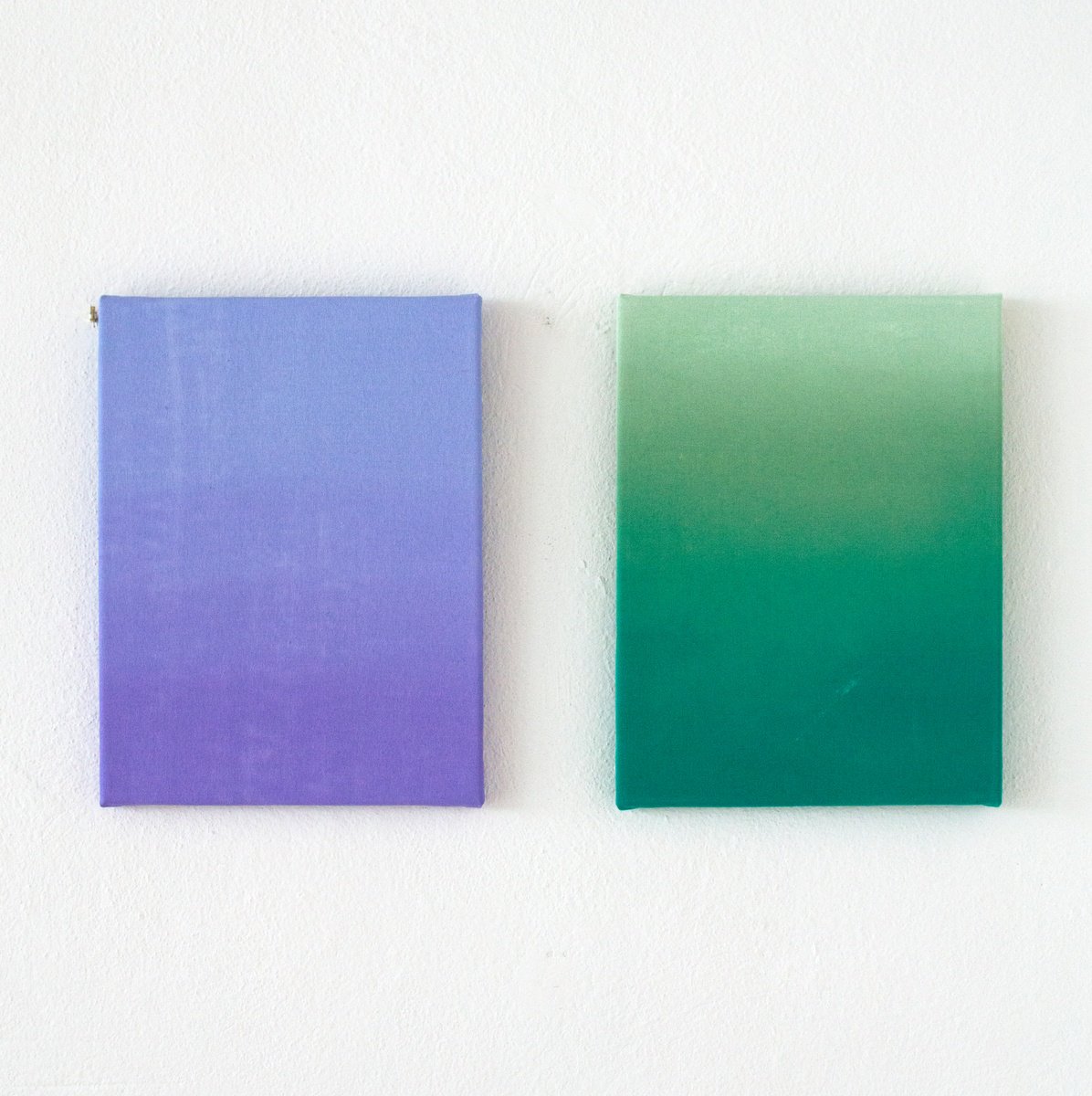 Expressive Abstract Oil Painting By Petr Johan Marek, 24 X 16", Lavender & Green, Original Artwork