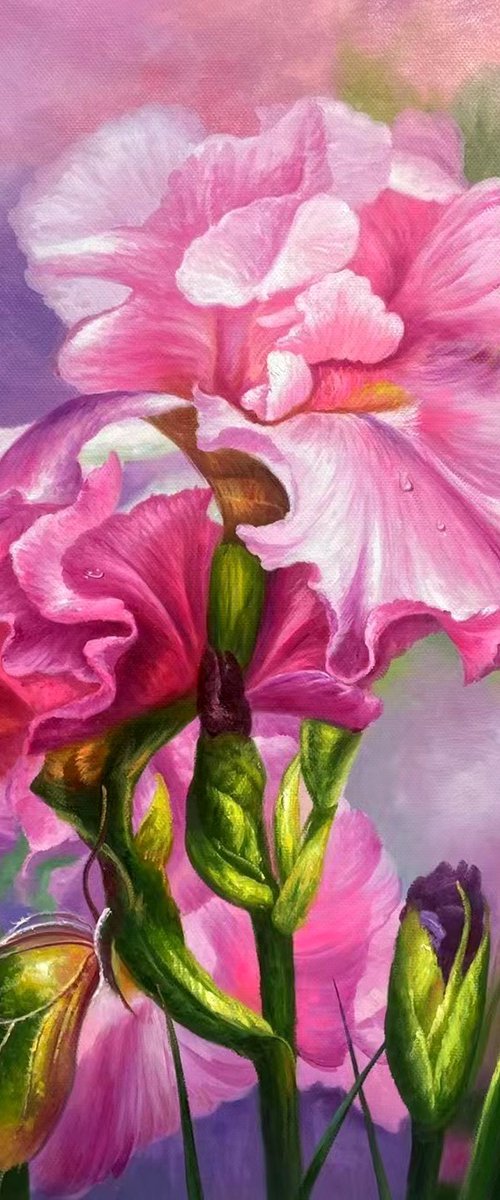 Oil painting:Beautiful flowers t232 by Kunlong Wang