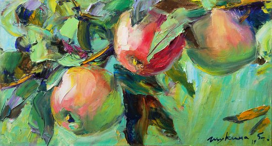 Apples. Original oil painting (2019)