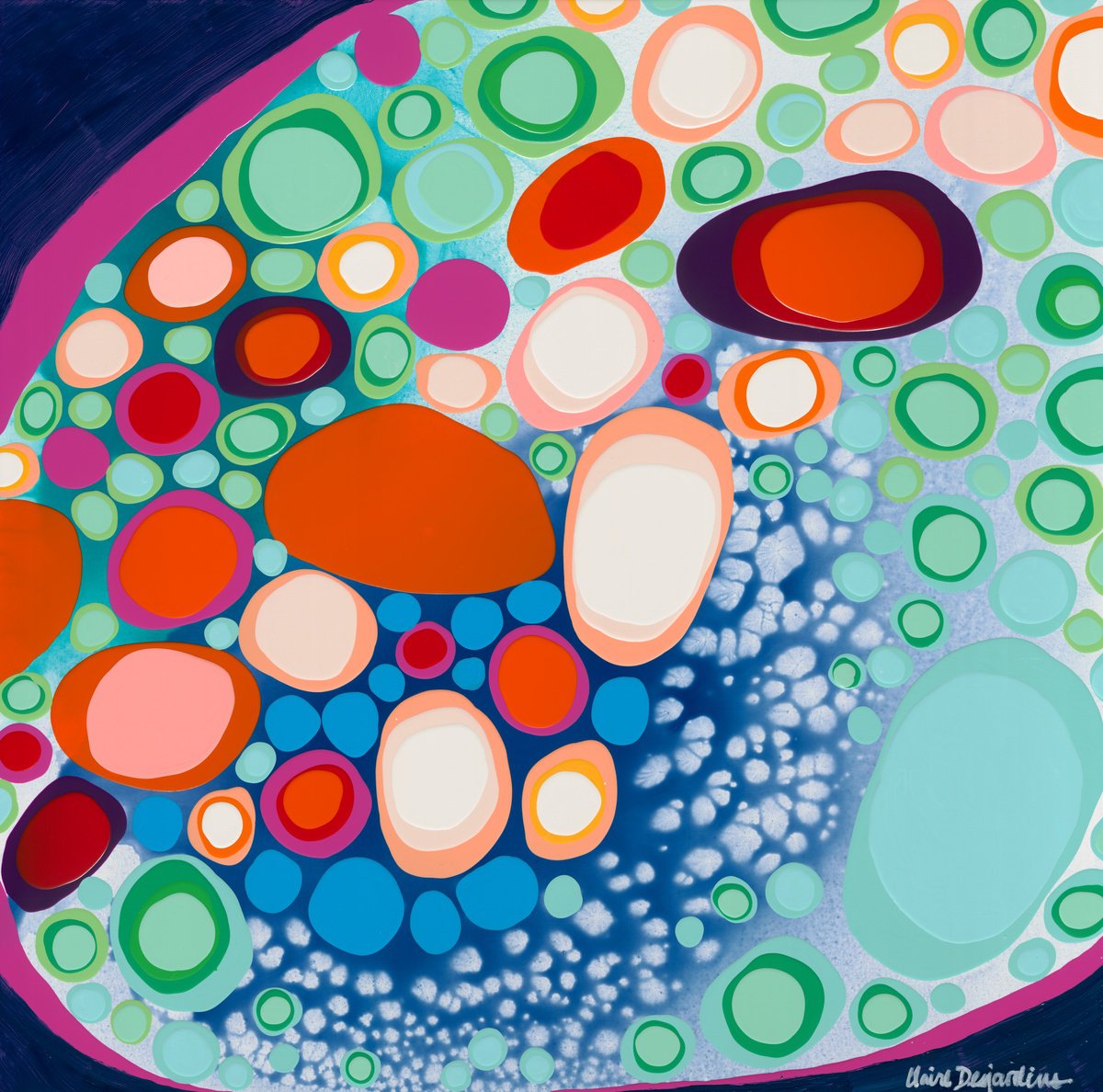 Abstract Acrylic Painting By Claire Desjardins, 36 X 36, It