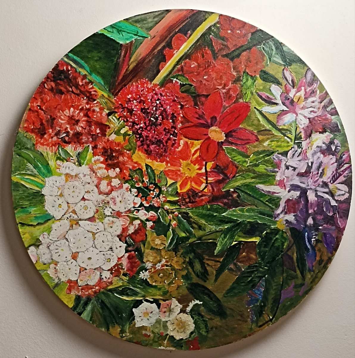 Impressionistic Botanical Oil Painting By Isabelle Lucas, 20 X 20, Flowers, Original Artwork