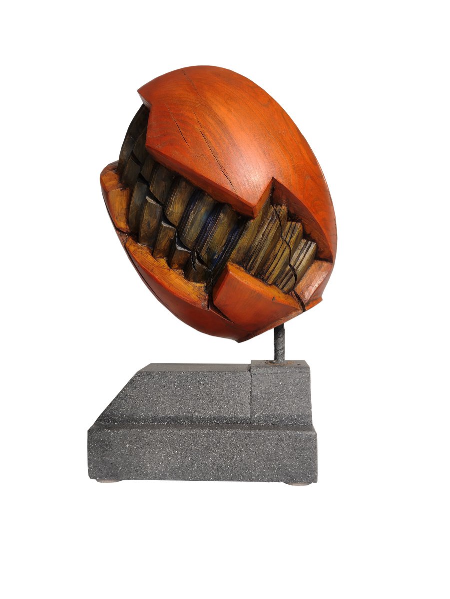 Abstract Wood Sculpture By George Troyanov, 11 X 16, Metamorphosis, Original Artwork