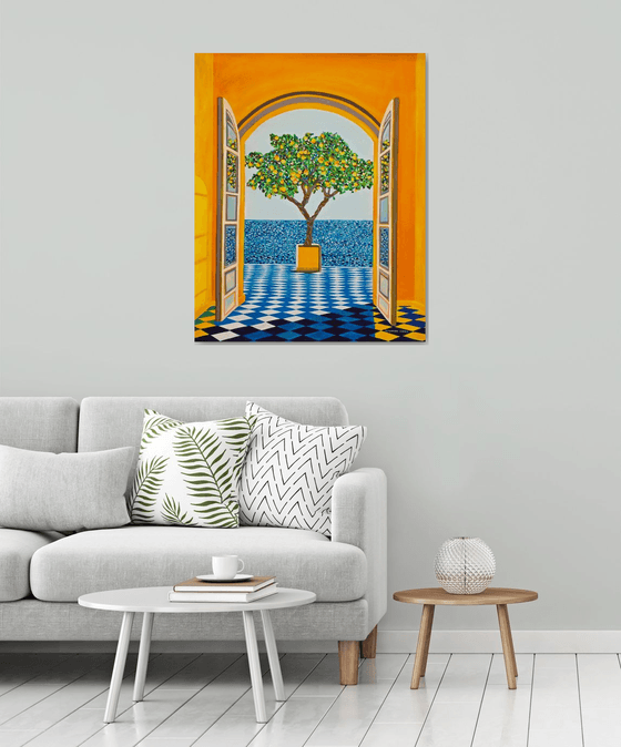 Seascape with lemon tree
