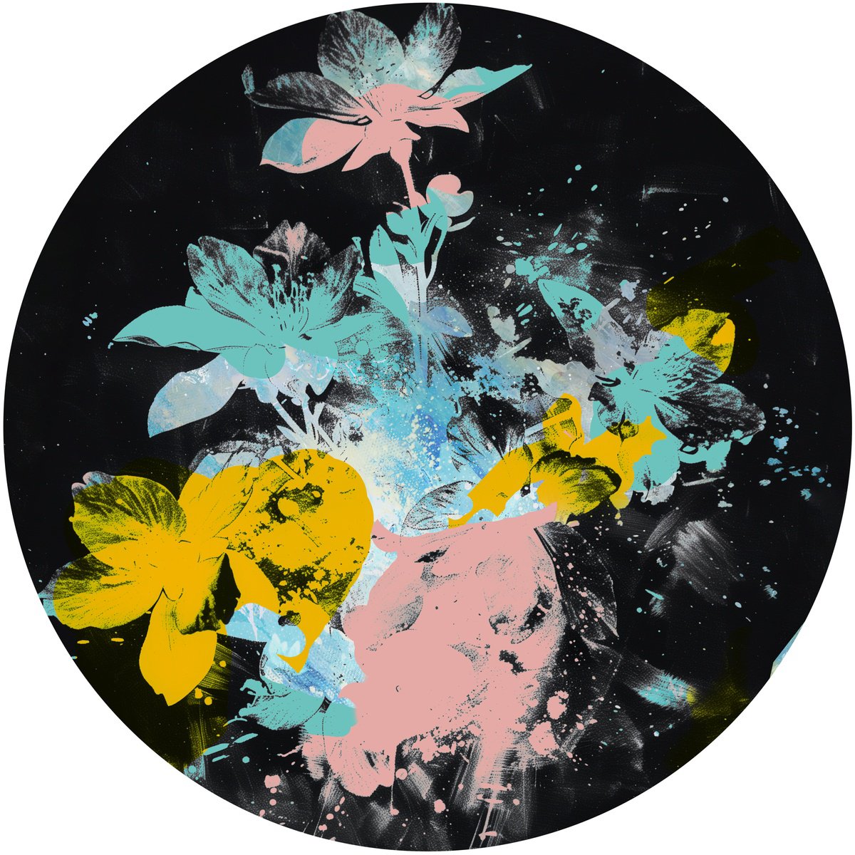 Botanical Painting By Teis Albers, 47 X 47", Can You Feel It, Original Artwork