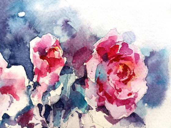 "Scent of roses" original watercolor