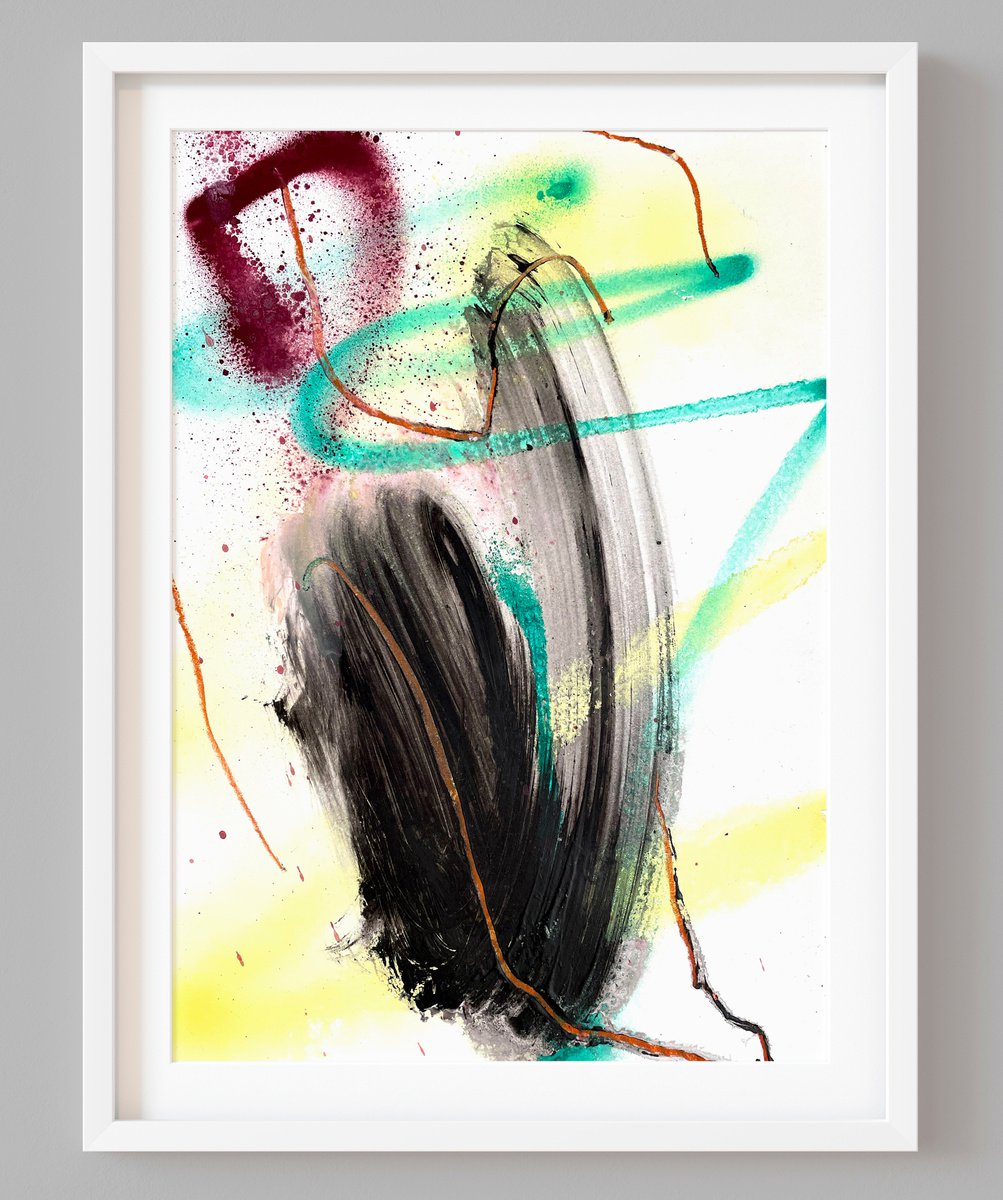 Abstract Painting By Evgenia Makarova, 12 X 17, Abstract Composition N 119, Original Artwork