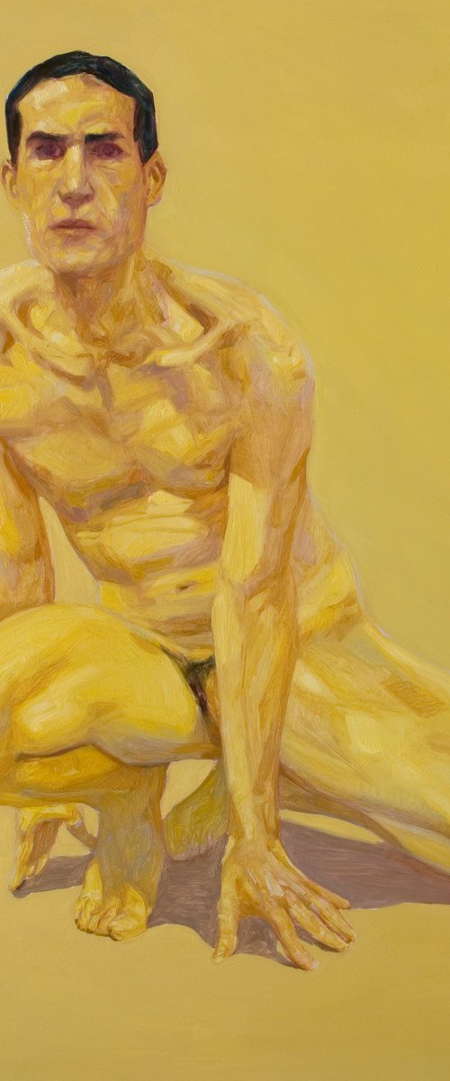 nude yellow selfportrait by Olivier Payeur