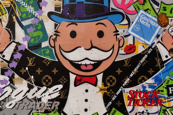 Mr Monopoly Temptation 270cm x 120cm Monopoly Man Textured Urban Pop Art