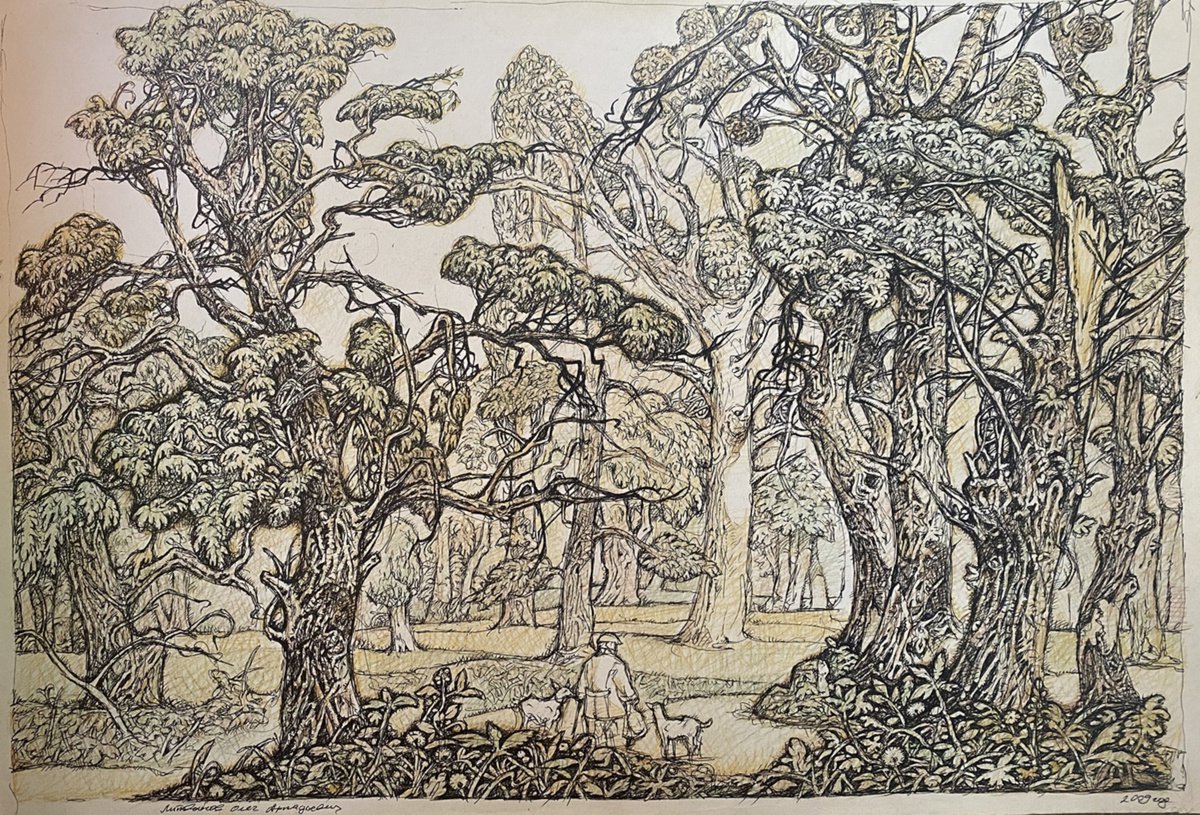 Impressionistic Landscape Painting By Oleg And Alexander Litvinov, 14 X 24", Ukrainian Holland, Original Artwork