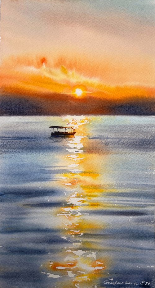 Orange sunset #26 by Eugenia Gorbacheva