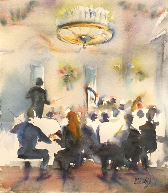 Strauss music in the Pavilion of roses in Pavlovsk
