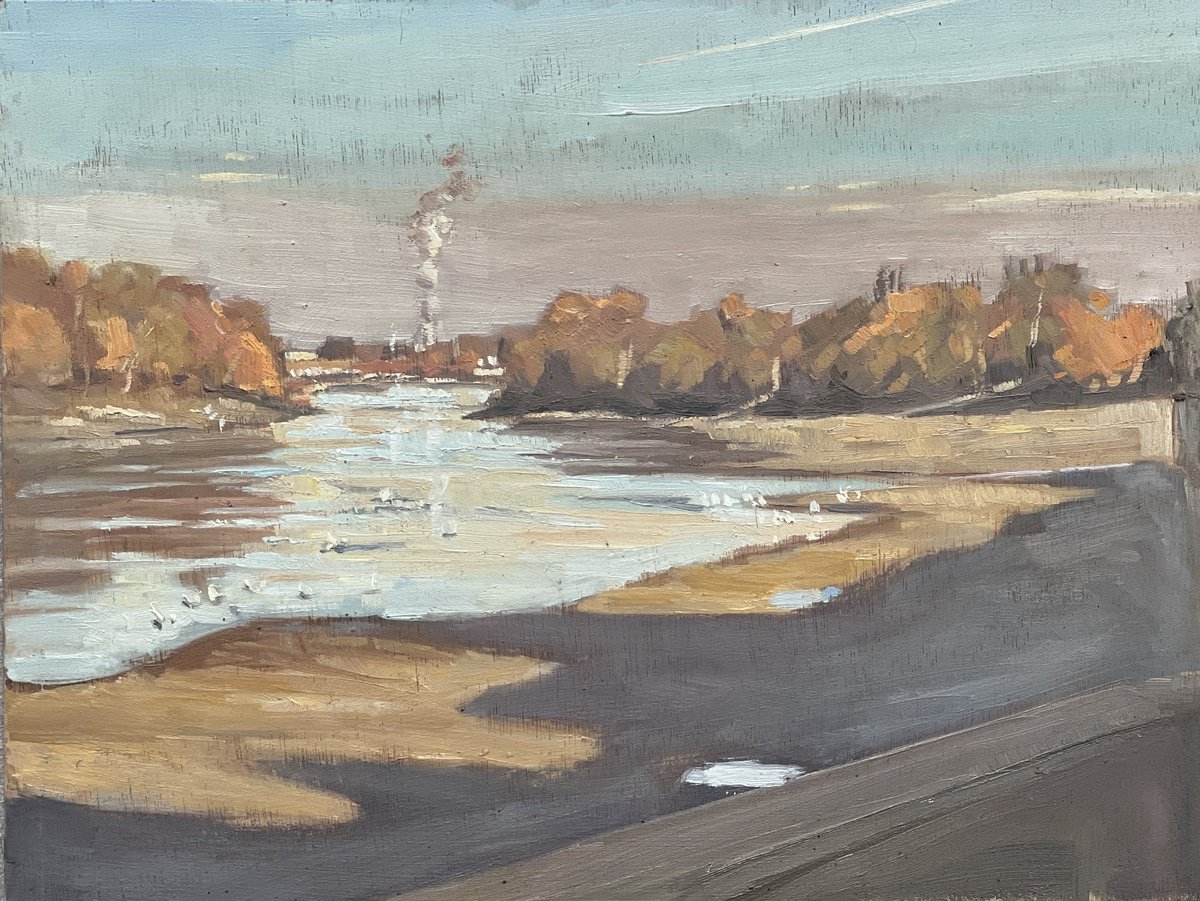 Impressionistic Landscape Oil Painting By Louise Gillard, 14 X 11", From Barnes Riverside, Original Artwork