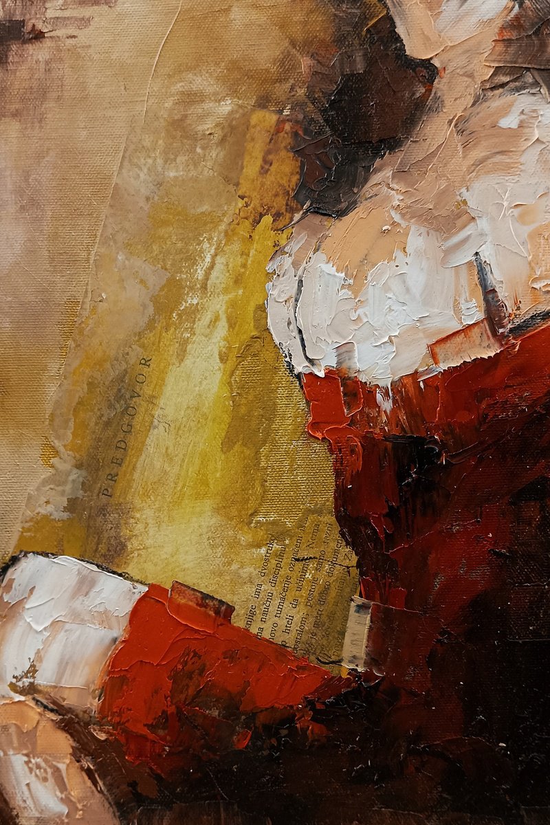 Thalia 14. Abstract woman painting. Mixed media by Marinko Saric