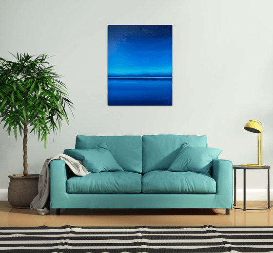 Night lake in Ukraine - Blue abstract