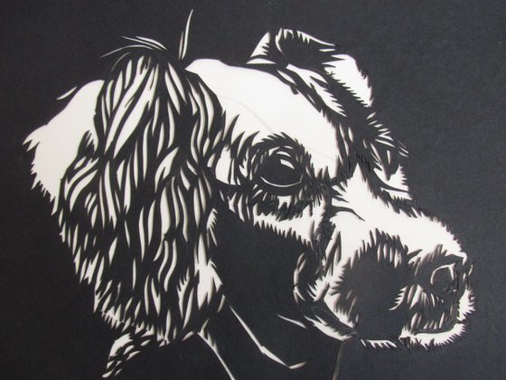 Cocker spaniel portrait paper cut