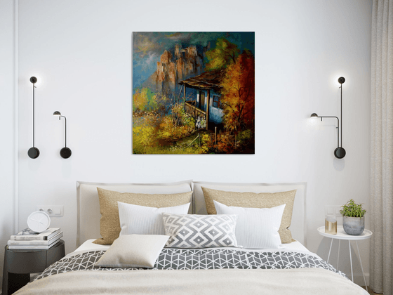 " Nostalgia " - 80 x 80cm Original Oil Painting