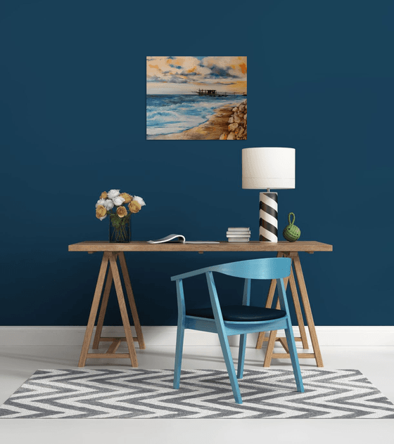 Sunrise over the sea - landscape - sea - home decor