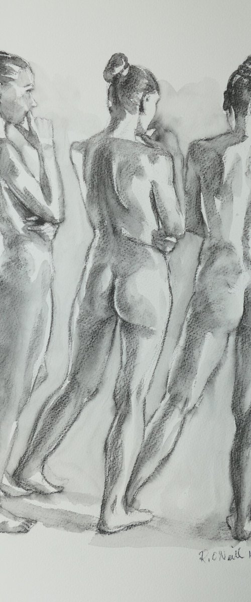 Standing female nude 3 poses by Rory O’Neill