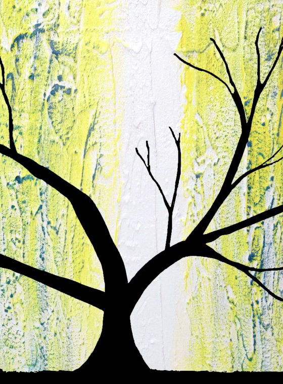 Grey Tree of Life artwork in acrylic