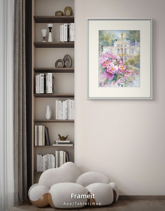 Pink Roses Blooming in a Fairytale Palace