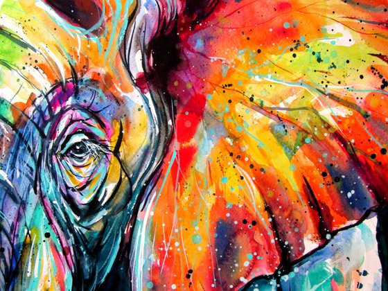 Majestic colorful elephant