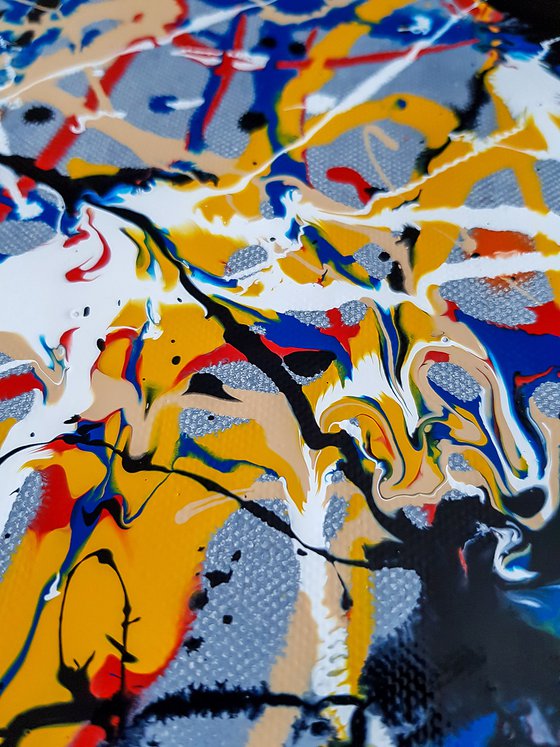 - Sperto N-7 - (W)120x(H)96 cm. Style of JACKSON POLLOCK. Abstract Expressionism Painting