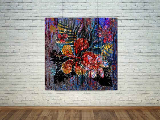 Tropical Flowers at Night