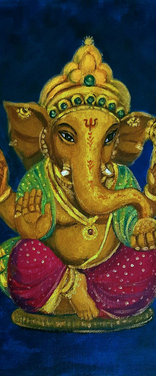 Lord Ganesha the cute one by Asha Shenoy