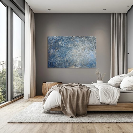 Blue waves 80x120x2 cm