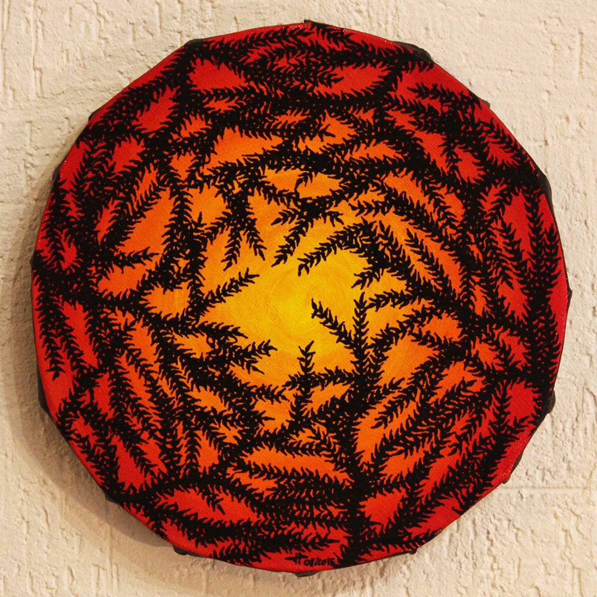 Abstract Botanical Acrylic Painting By Jonathan Pradillon, 7 X 7, Leafy, Original Artwork