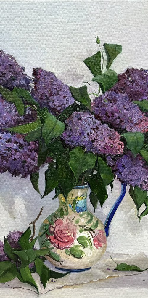 Still life with lilacs by Evgeniia Mekhova