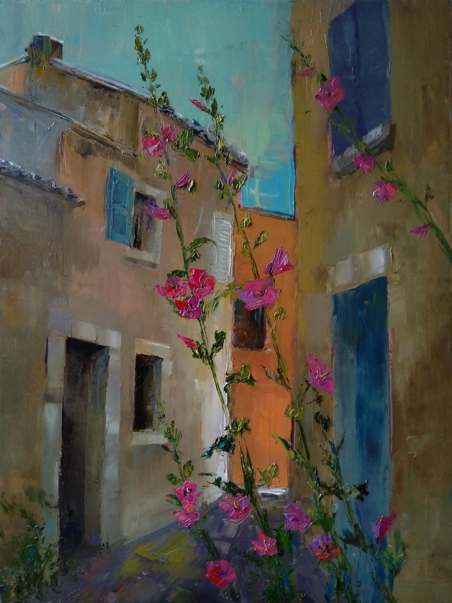 Alley (58x78cm, oil painting, impressionistic, ready to hang) by Kamsar Ohanian