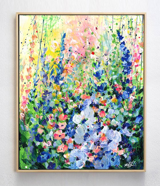 Floral Serenade 4 - Textural Floral Painting by Kathy Morton Stanion