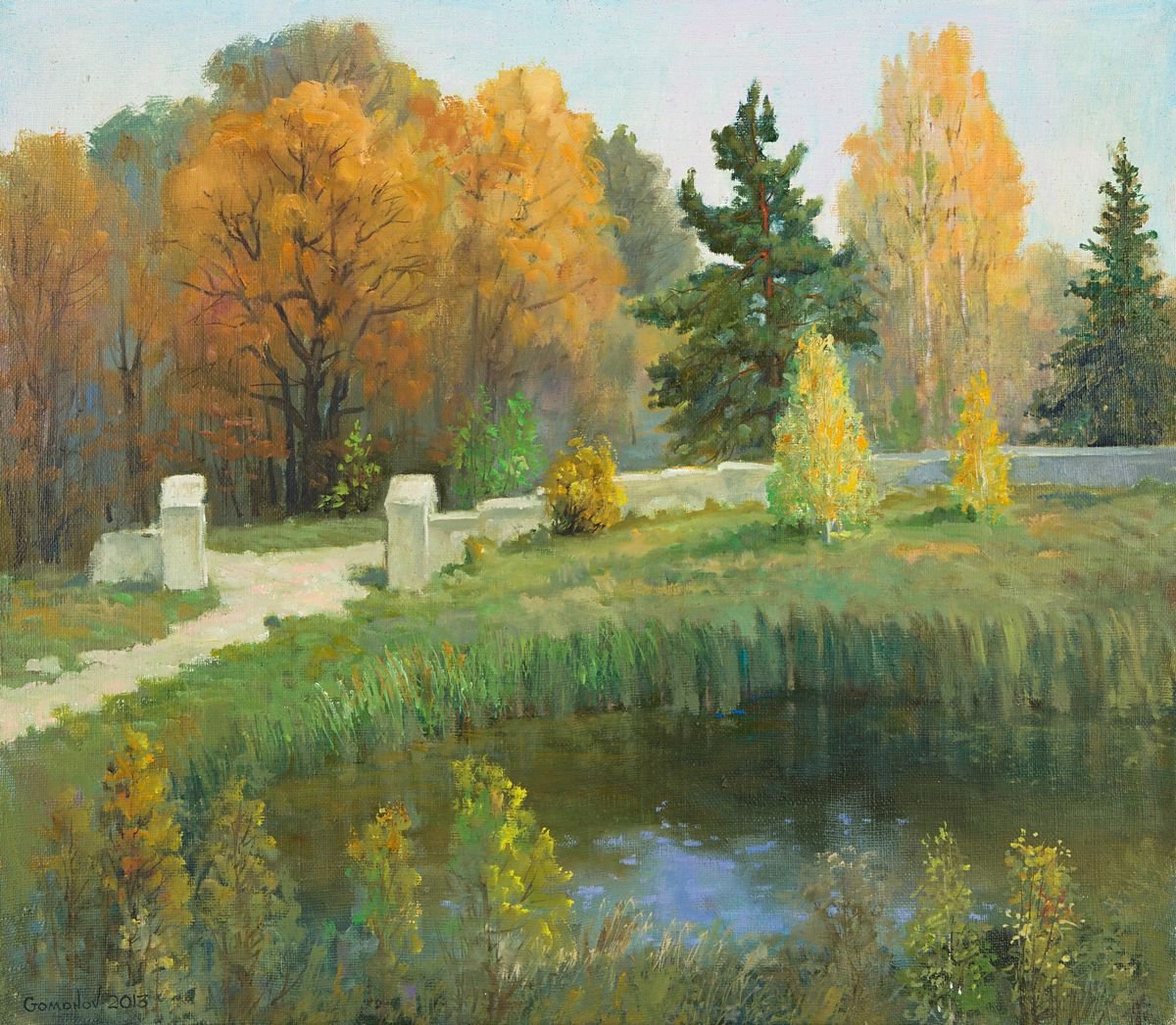 The Pond in Polenovo by Leanid Homanav