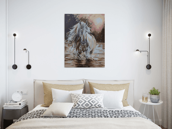 " MORNING DREAM WHITE HORSE "