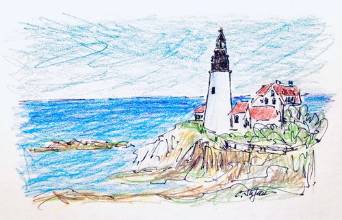 Cape May Lighthouse - sketch by Cristina Stefan