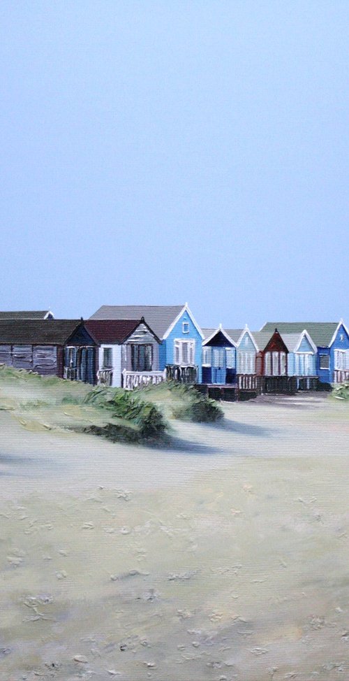 Beach Huts and Dunes by Linda Monk