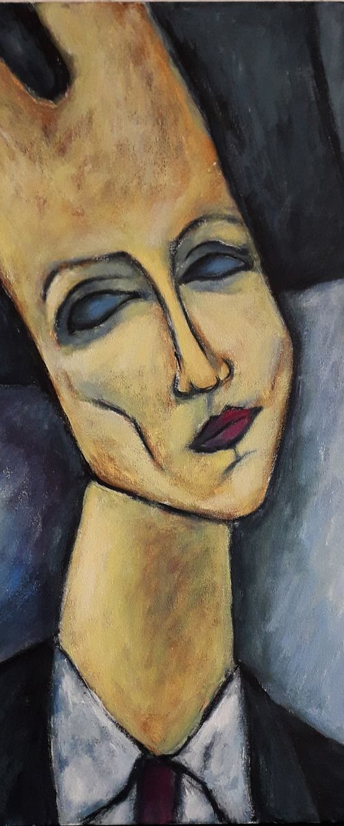 Girl in a white shirt by Lu Sakhno